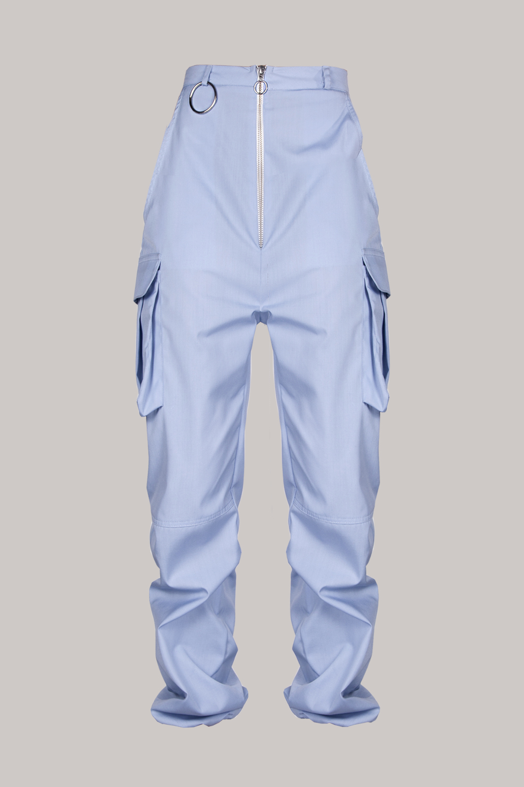 Pantalón azul con bolsillos y goma en el bajo - Astel Batlle